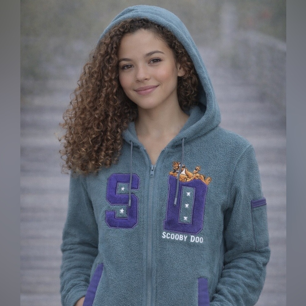 Vintage Scooby-Doo Fleece Zip Hoodie Embroidered SD (Fits M)